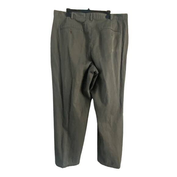 L.L. Bean Warm Double Flannel Layered Green Pleat Front Thermal Pants Sz 42x32‎ - Picture 4 of 10